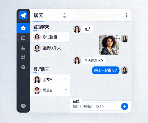 切换为中文后的Telegram电脑版主界面截图