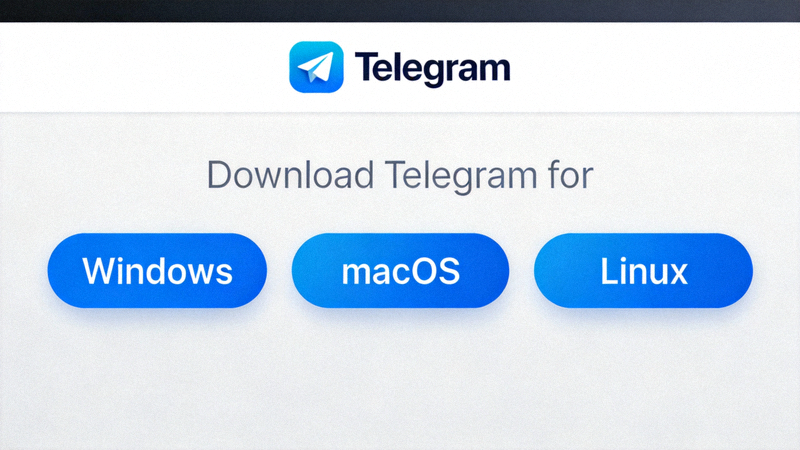 Telegram官方网站下载页面截图 - 显示Windows、macOS、Linux下载按钮