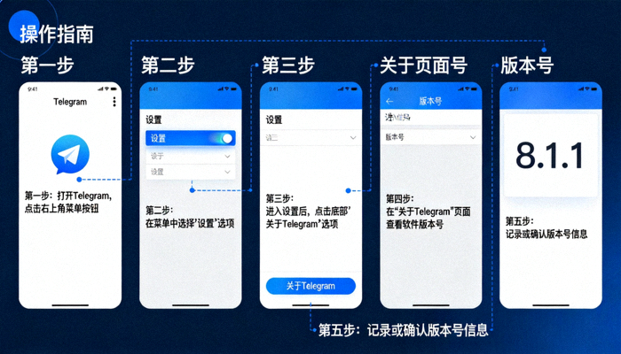 在Telegram设置中查看软件版本号的步骤截图